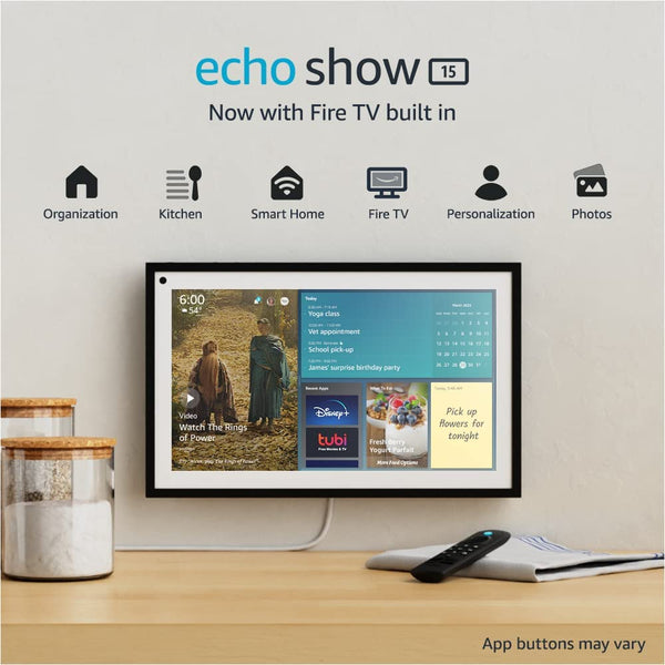 Echo Show 15 | Full HD 15.6" smart display with Alexa and Fire TV