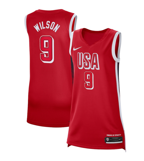 Unisex Nike A'ja Wilson Red Women's USA Basketball 2024 Swingman Player Jersey