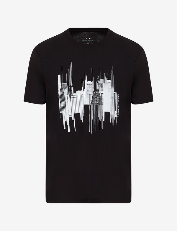 Skyline Print Regular Fit Cotton T-Shirt